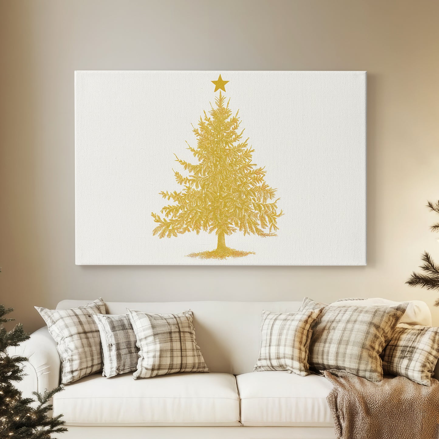 Gilded Mistletoe at Dusk - Canvas Art Print