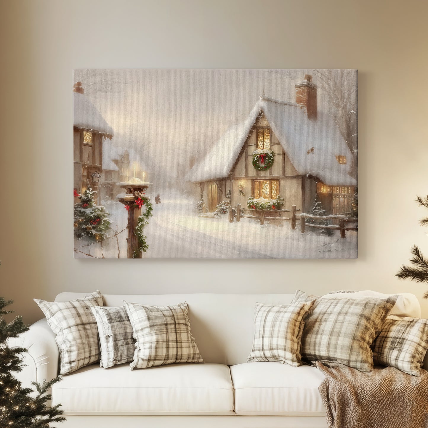 Nativity of Tinsel-Gold Promise - Canvas Art Print