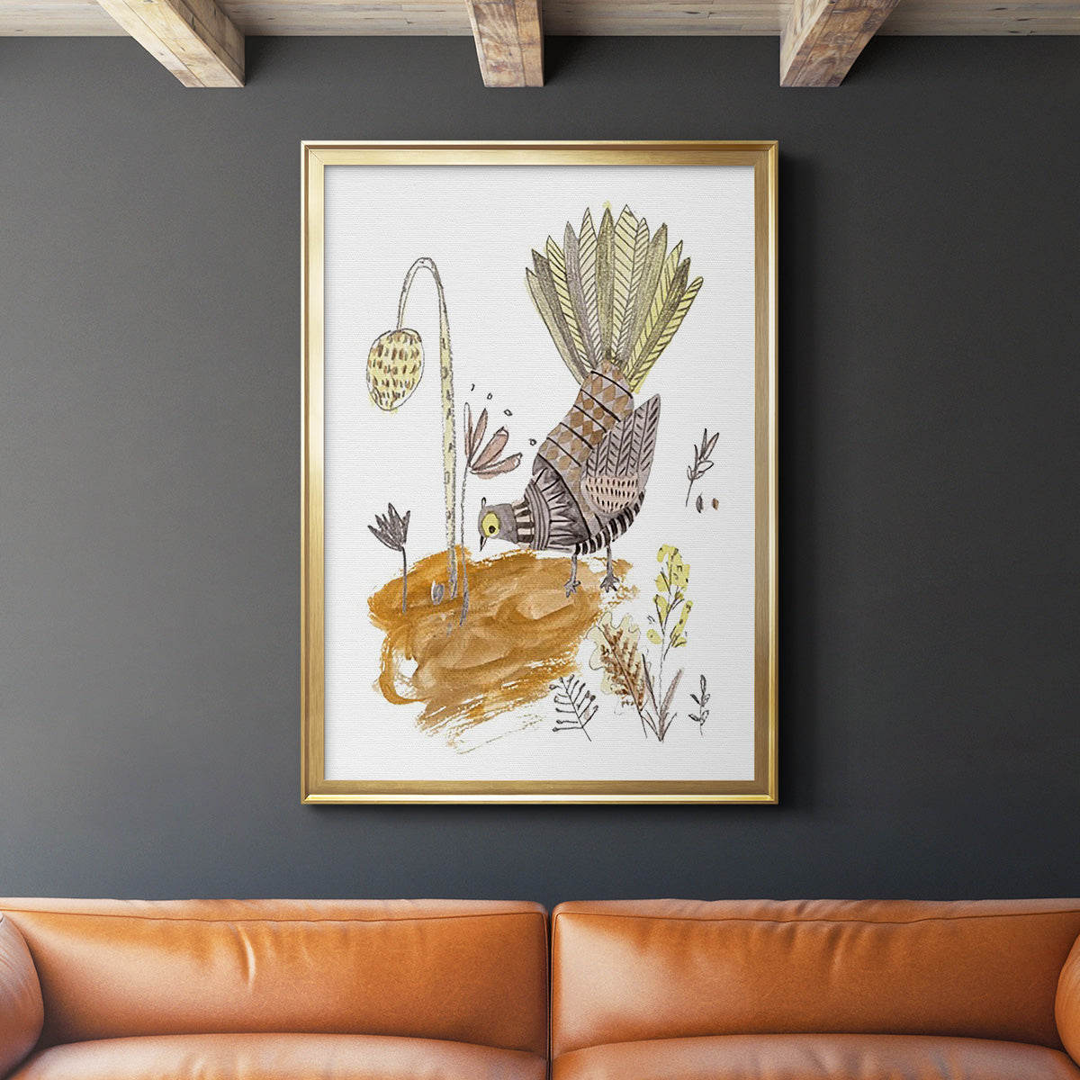 Glowing Garden at Dusk VI - Modern Framed Canvas Print