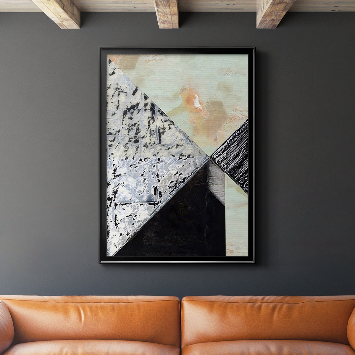 Tiles & Texture Abstract Angles I - Modern Framed Canvas Print