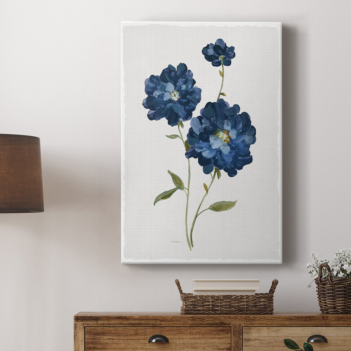 Blue Mums - Canvas Art Print