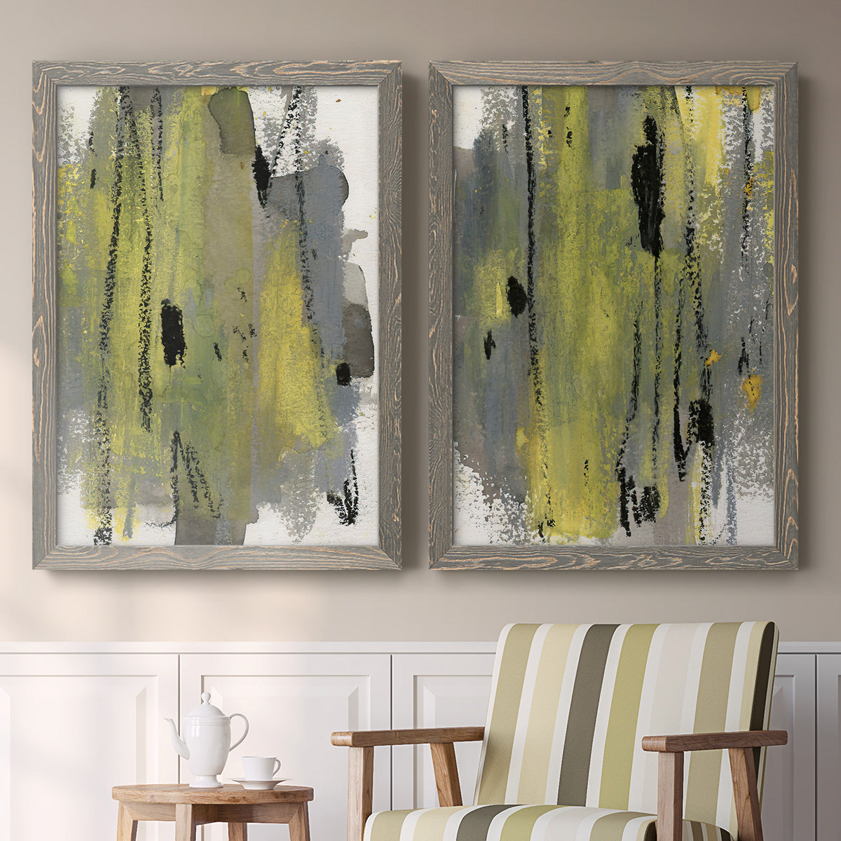 Loft Pastel I - Premium Framed Canvas 2 Piece Set - Ready to Hang