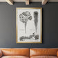 Black & White Protea on Linen I - Modern Framed Canvas Print