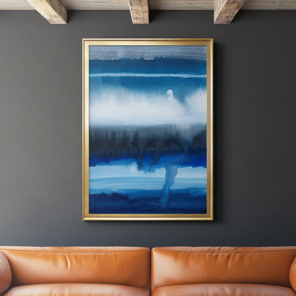 Deep Blue Shore I - Modern Framed Canvas Print