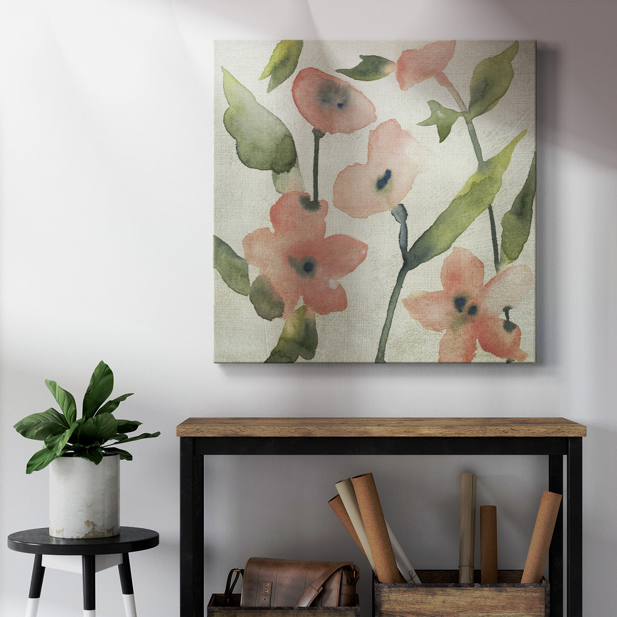 Blush Pink Blooms I-Premium Gallery Wrapped Canvas - Ready to Hang