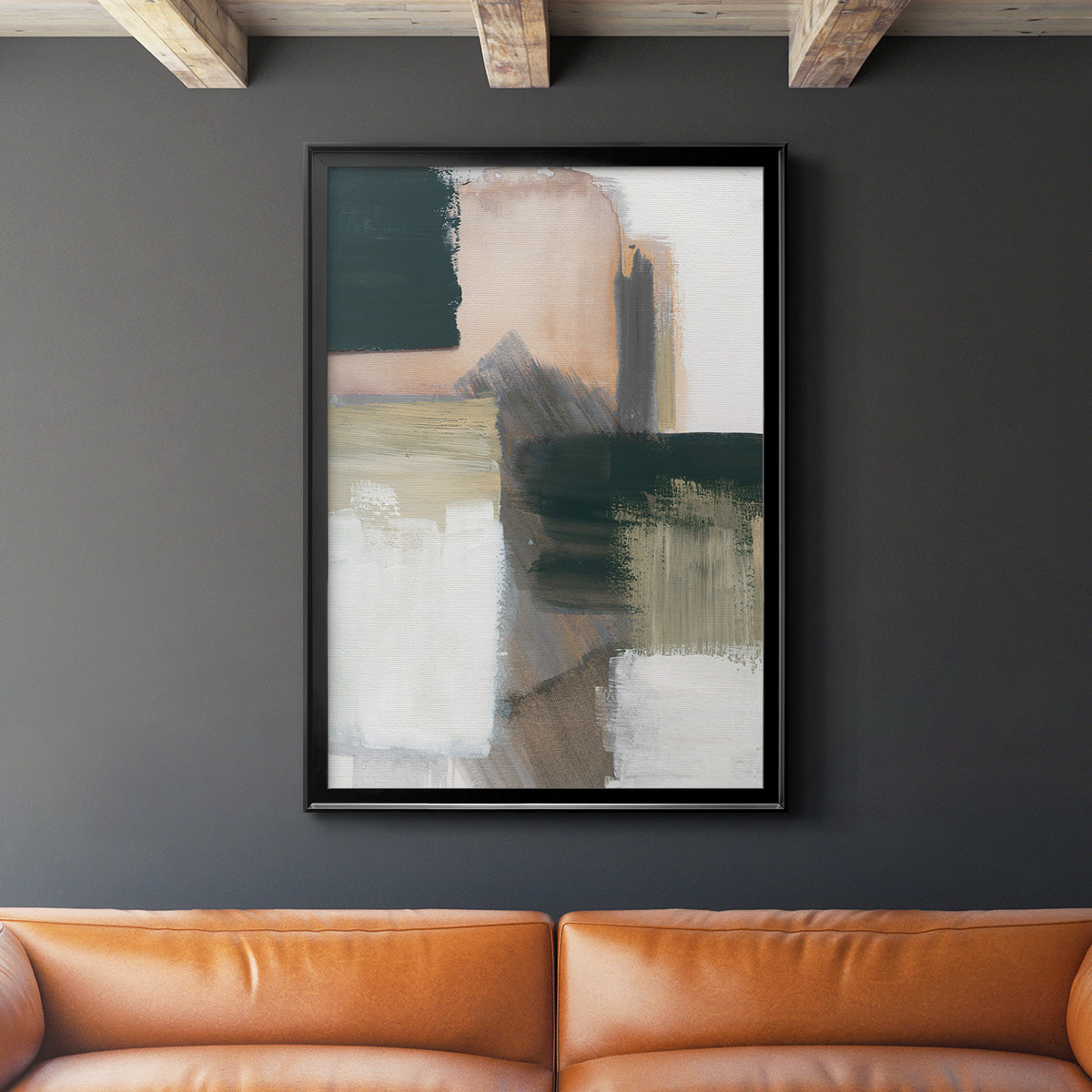 Marble Block Symmetry III - Modern Framed Canvas Print