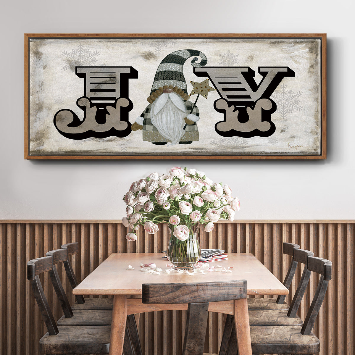Winter Wonderland Friend Joy - Floater Framed Canvas Print