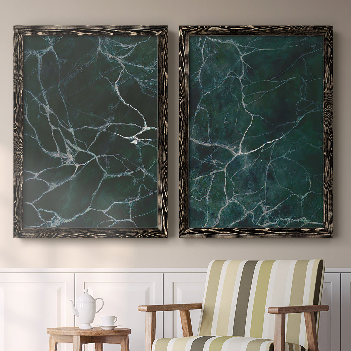 Jade Marble I - Premium Framed Canvas 2 Piece Set - Ready to Hang