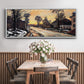 Road at Louveciennes, Melting Snow, Sunset, 1870 - Floater Framed Canvas Print