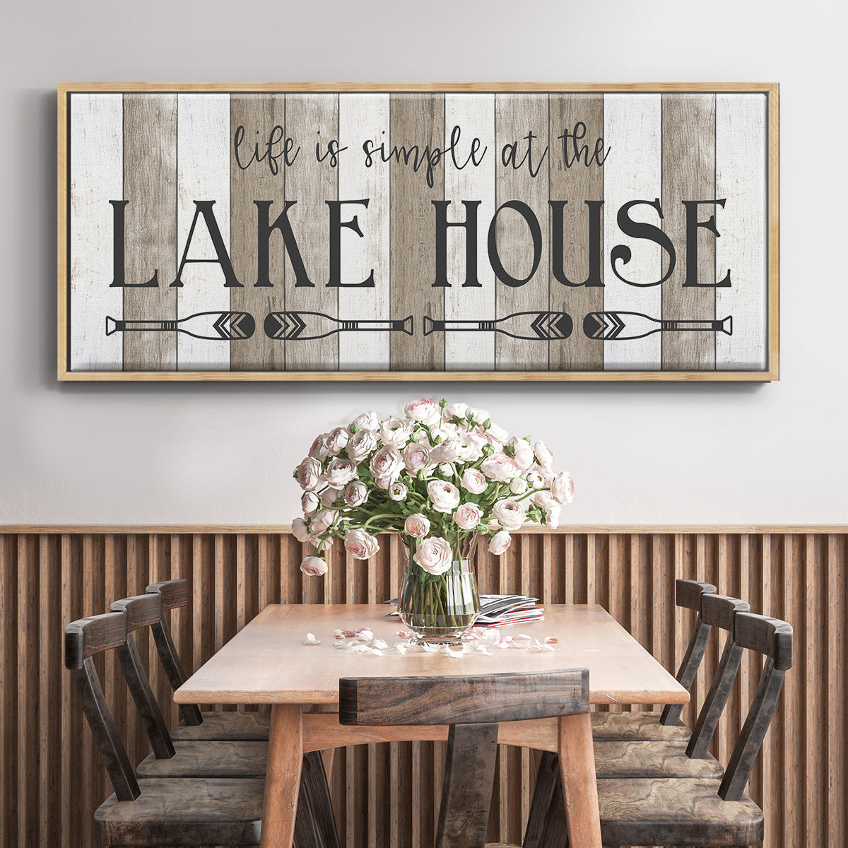 Simple at the Lake House - Floater Framed Canvas Print