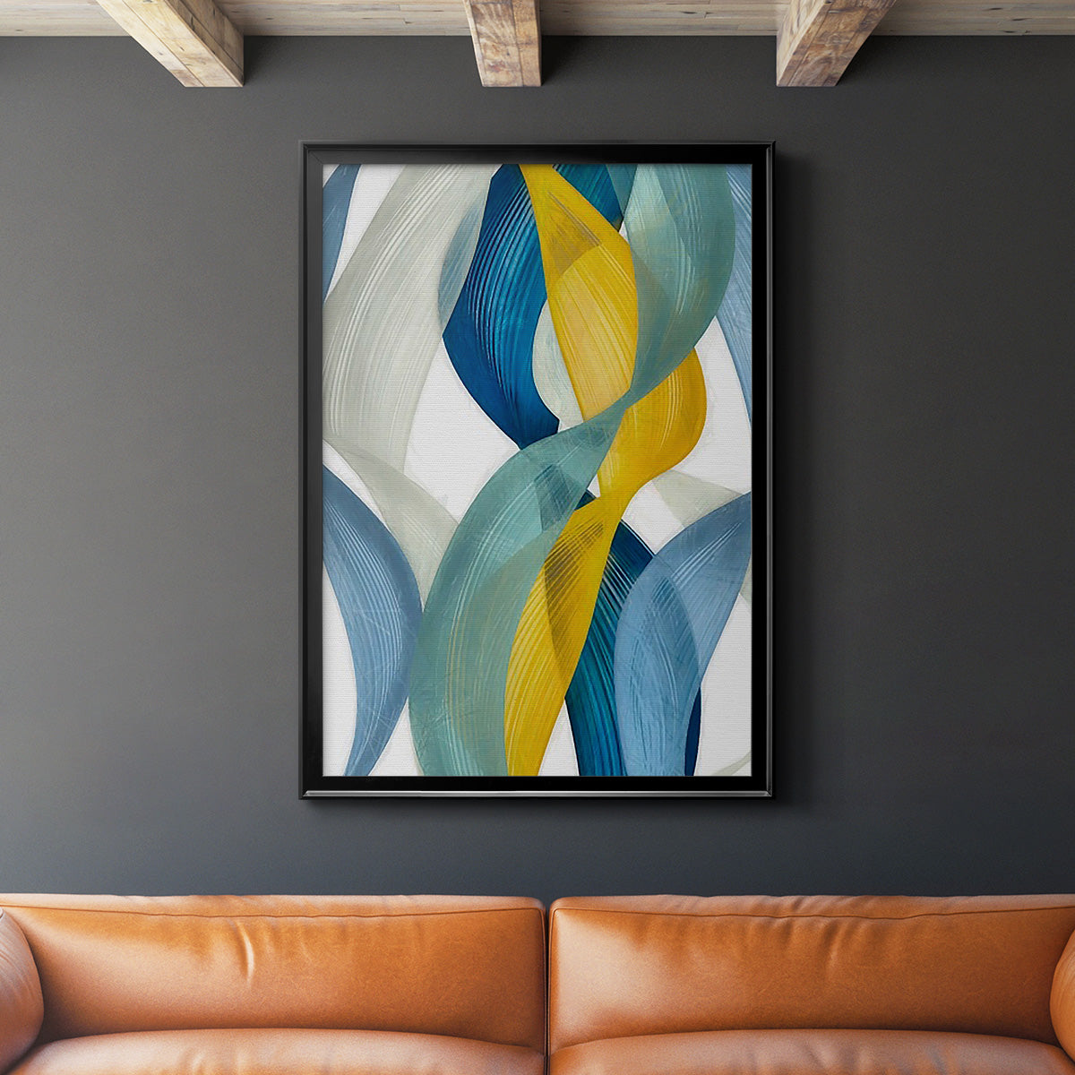 Horizontal Bands II - Modern Framed Canvas Print