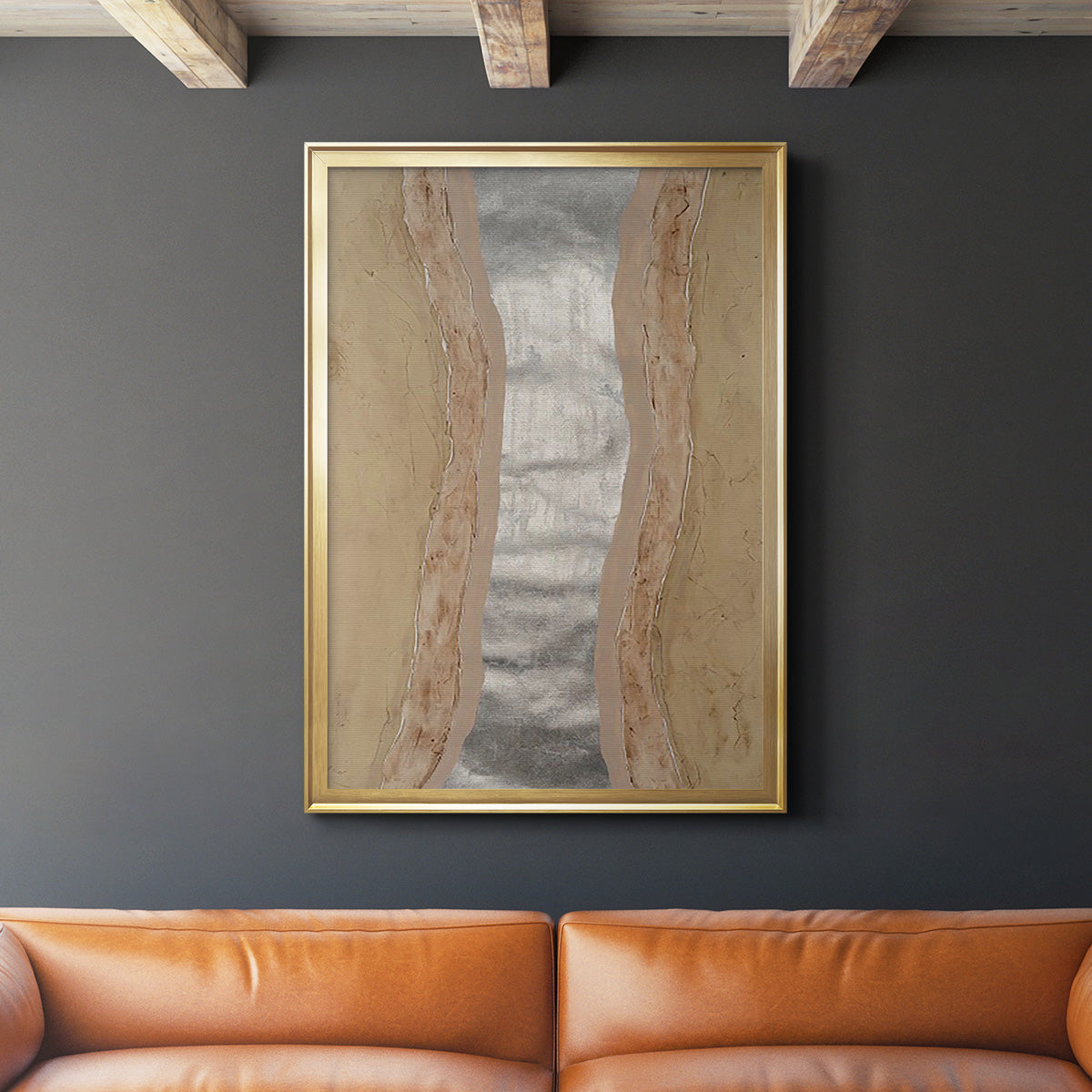 Silver Lake II - Modern Framed Canvas Print