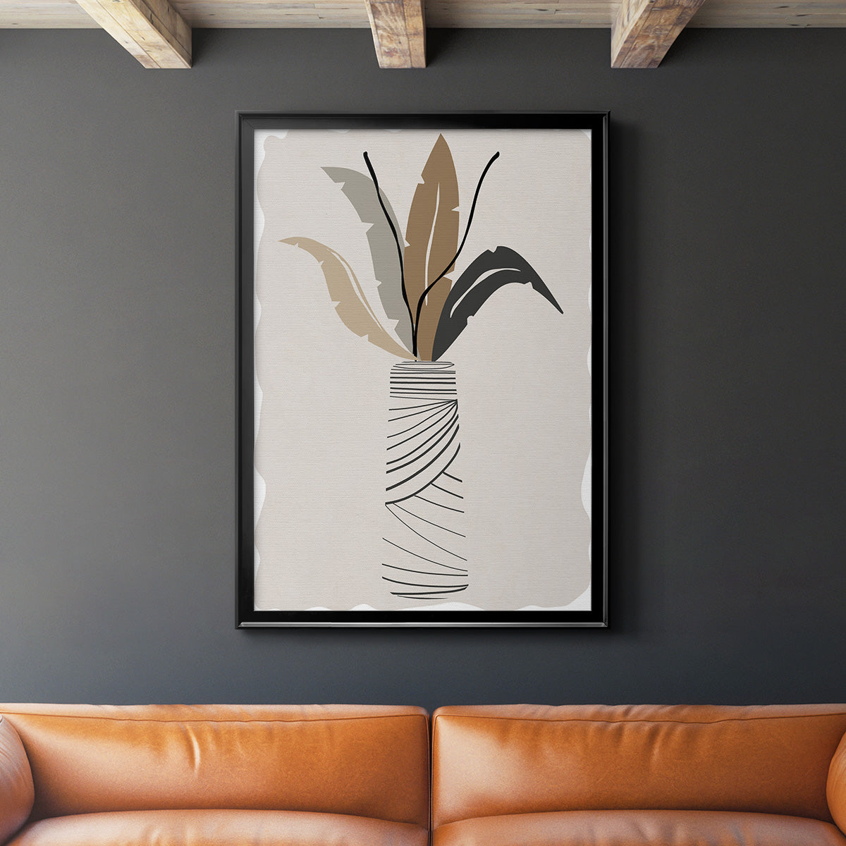 Palm Arrangement II - Modern Framed Canvas Print
