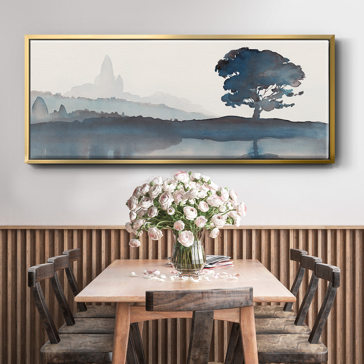 Serene Silhouette II - Floater Framed Canvas Print