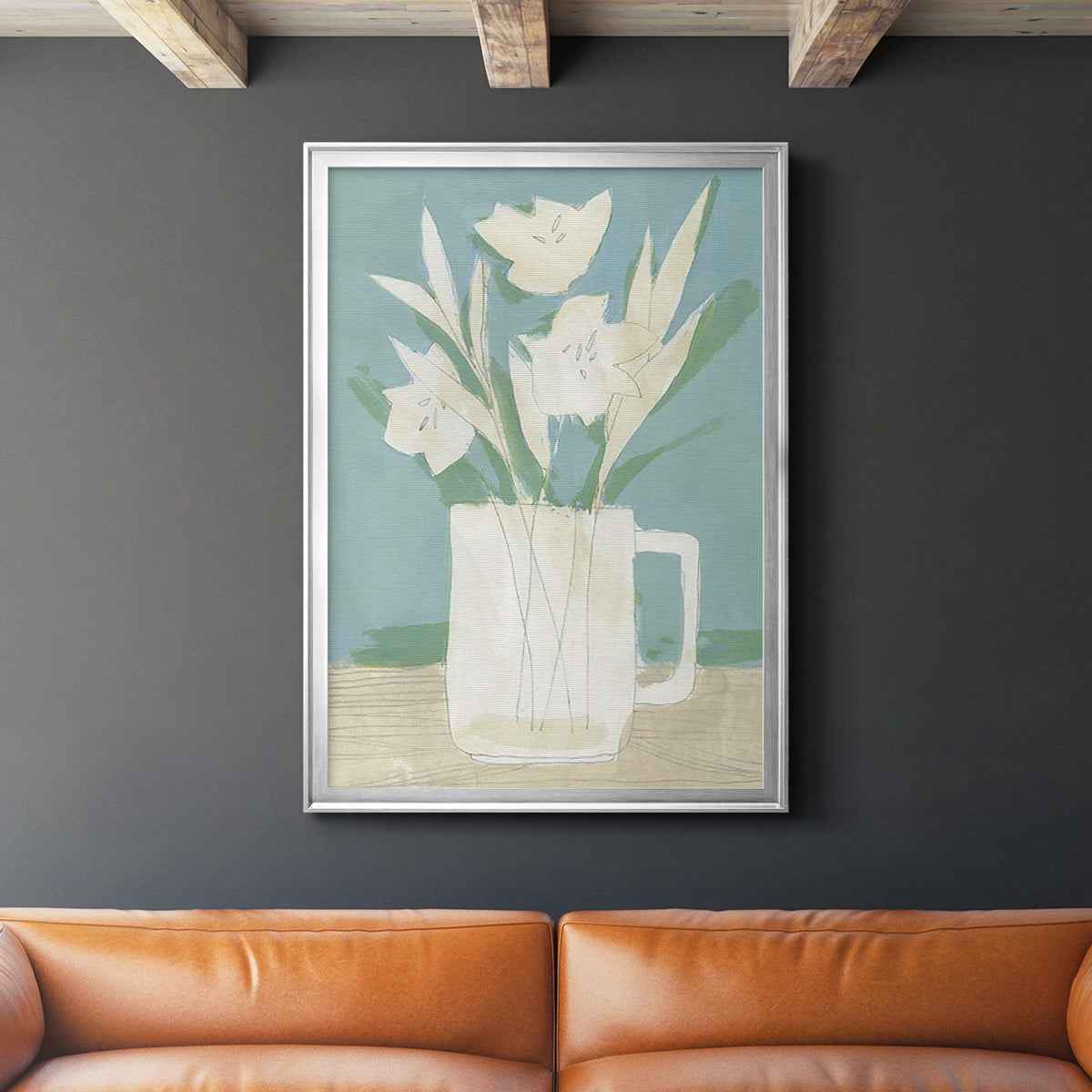 Muted Spring Arrangement III - Modern Framed Canvas Print