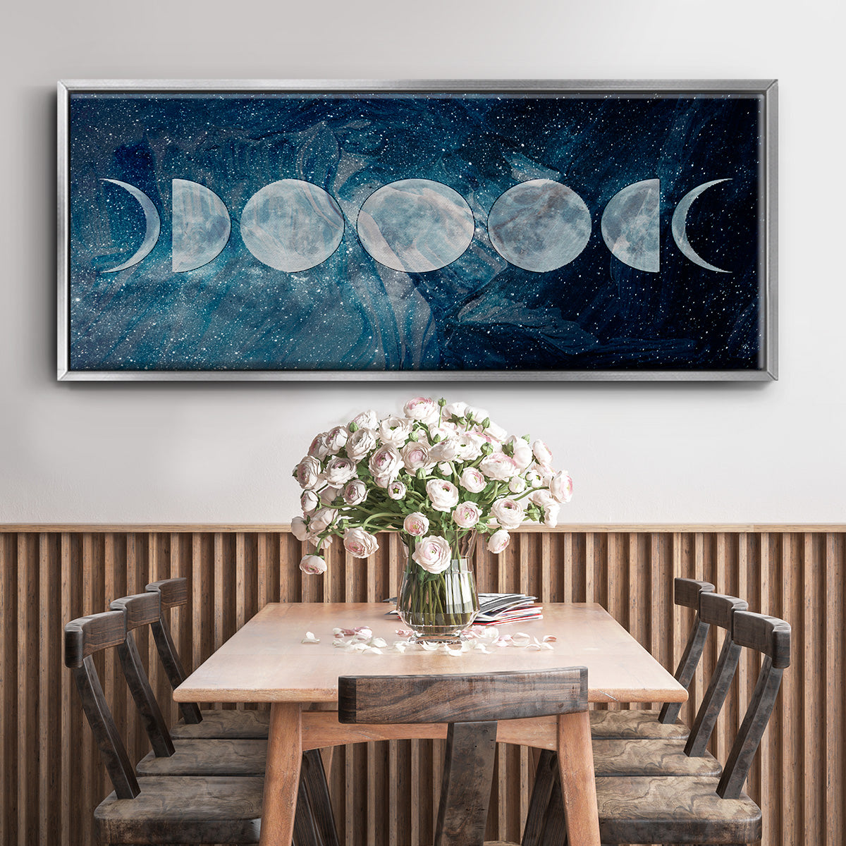 Moon Phases - Floater Framed Canvas Print