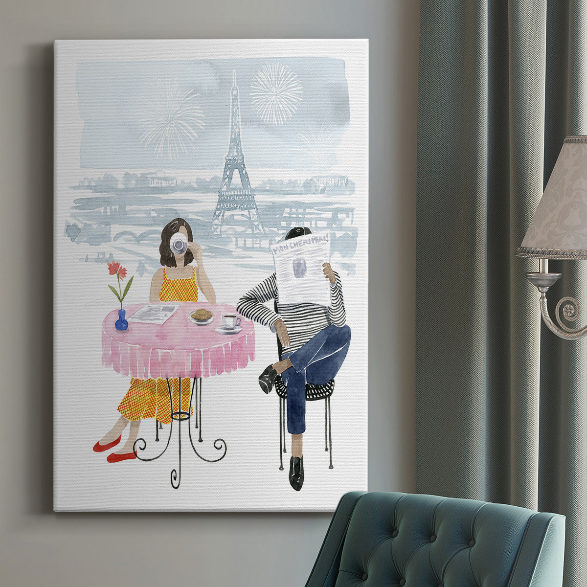 Paris in Love II Premium Gallery Wrapped Canvas - Ready to Hang