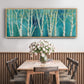 Birch on Blue - Floater Framed Canvas Print