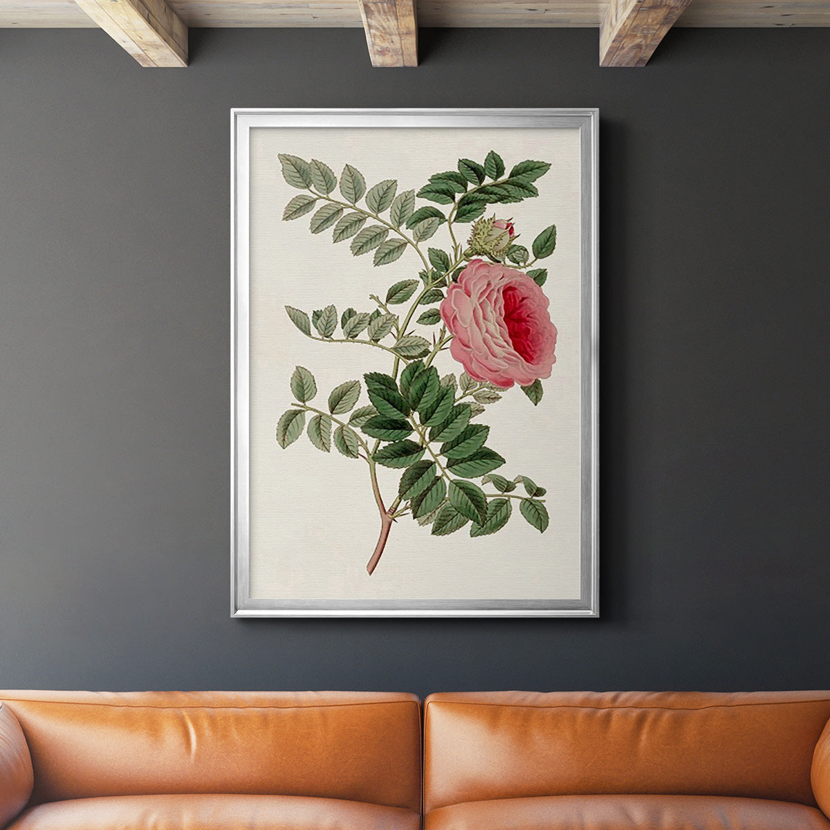 Pink Floral Mix I - Modern Framed Canvas Print