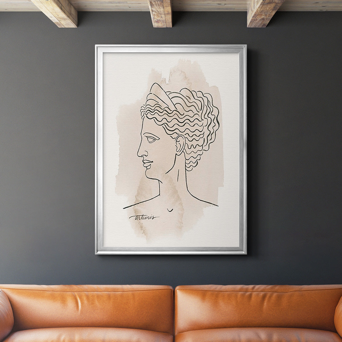 Greek Busts VI - Modern Framed Canvas Print