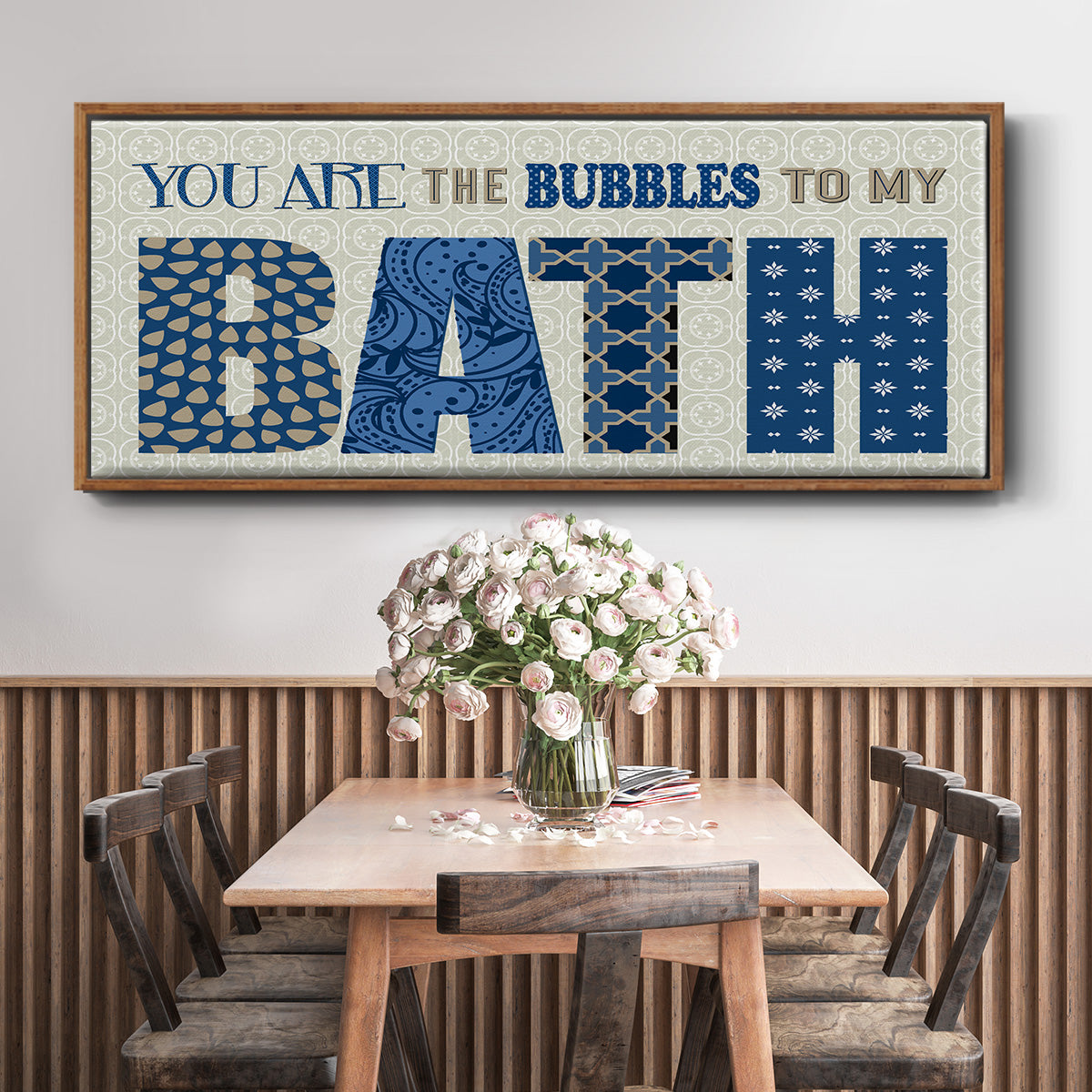 Bath Bubbles - Floater Framed Canvas Print