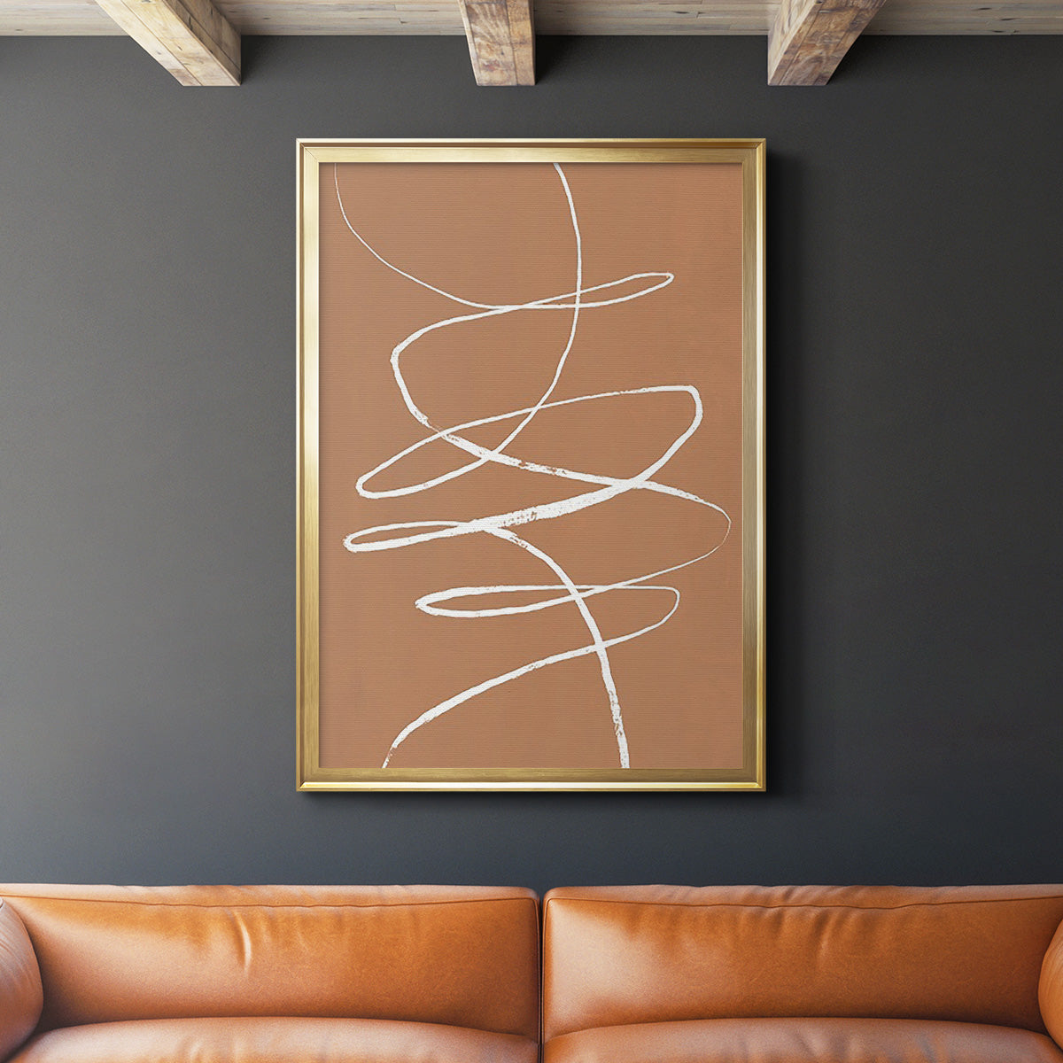 Terracotta Drift II - Modern Framed Canvas Print