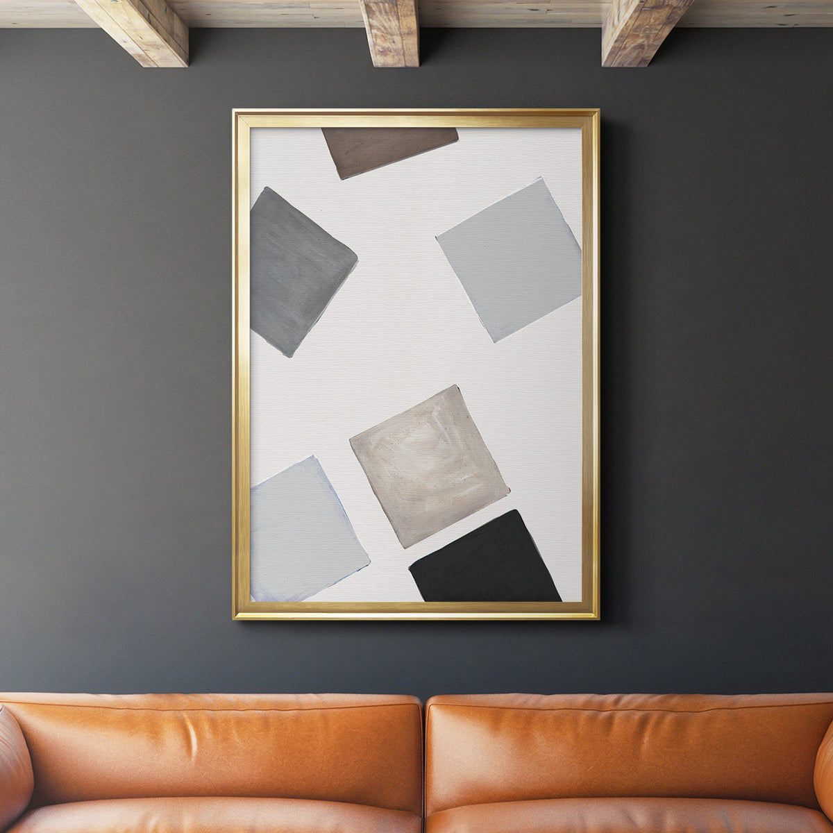 Block Encounter Revisit II - Modern Framed Canvas Print