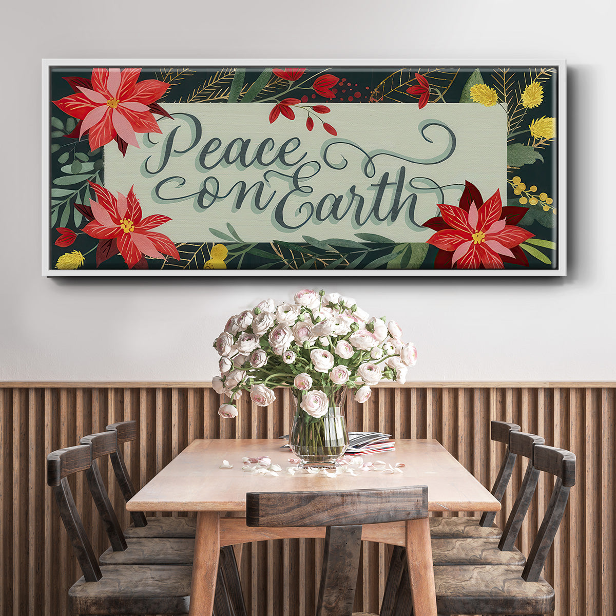 Bright Christmas Night Collection D - Floater Framed Canvas Print