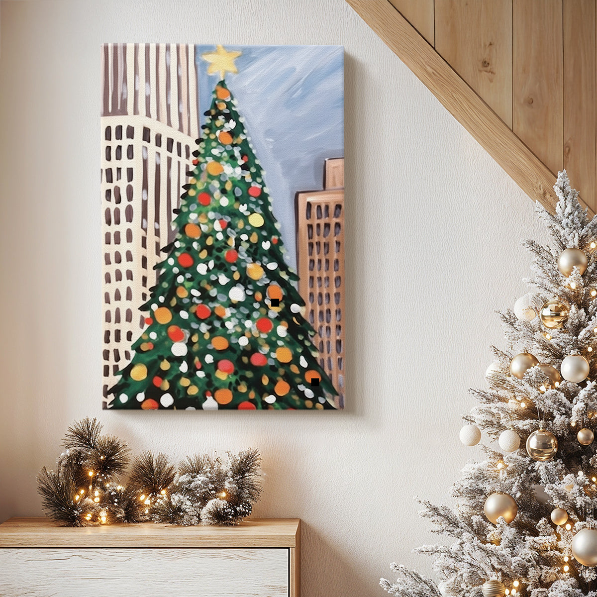Pale Winter Wreath of Twilight - Canvas Art Print