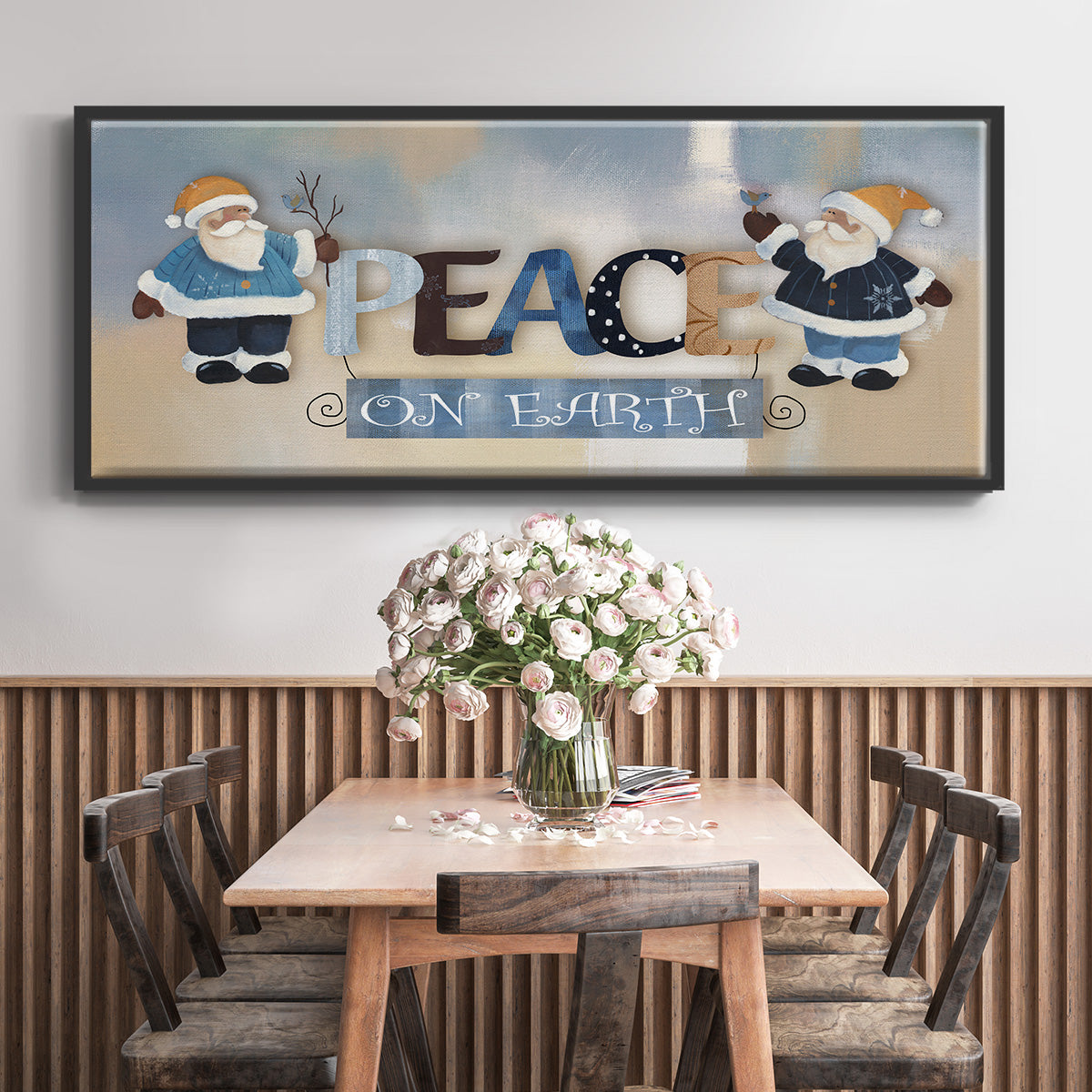 Santa Peace - Floater Framed Canvas Print