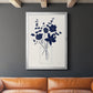 Indigo Sketch Bouquet I - Modern Framed Canvas Print