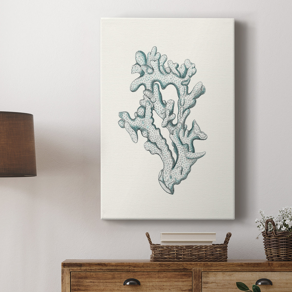 Antique Coastal Coral IV - Canvas Art Print