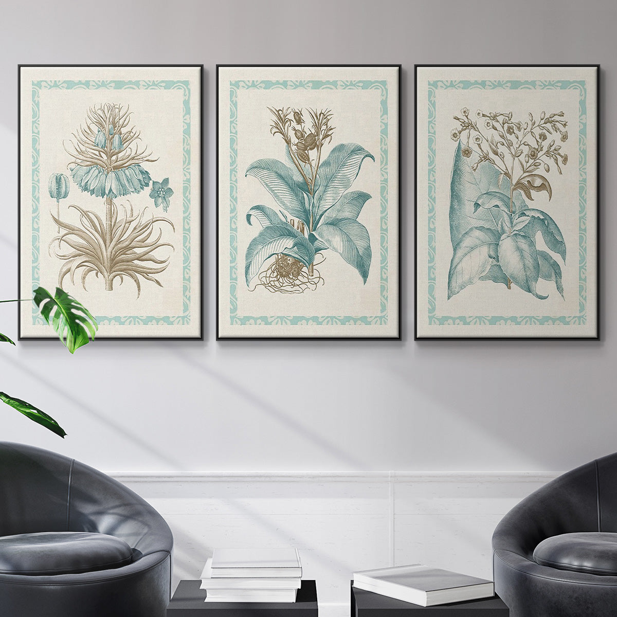 Willow Blue Besler I - Floater Framed Canvas Set
