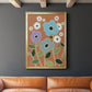 Woodblock Floral IV - Modern Framed Canvas Print