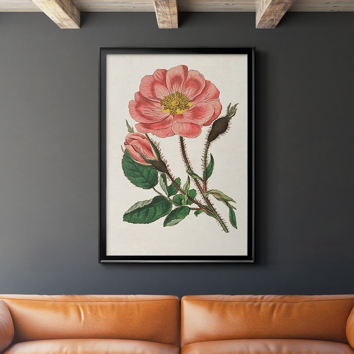 Pink Floral Mix IX - Modern Framed Canvas Print