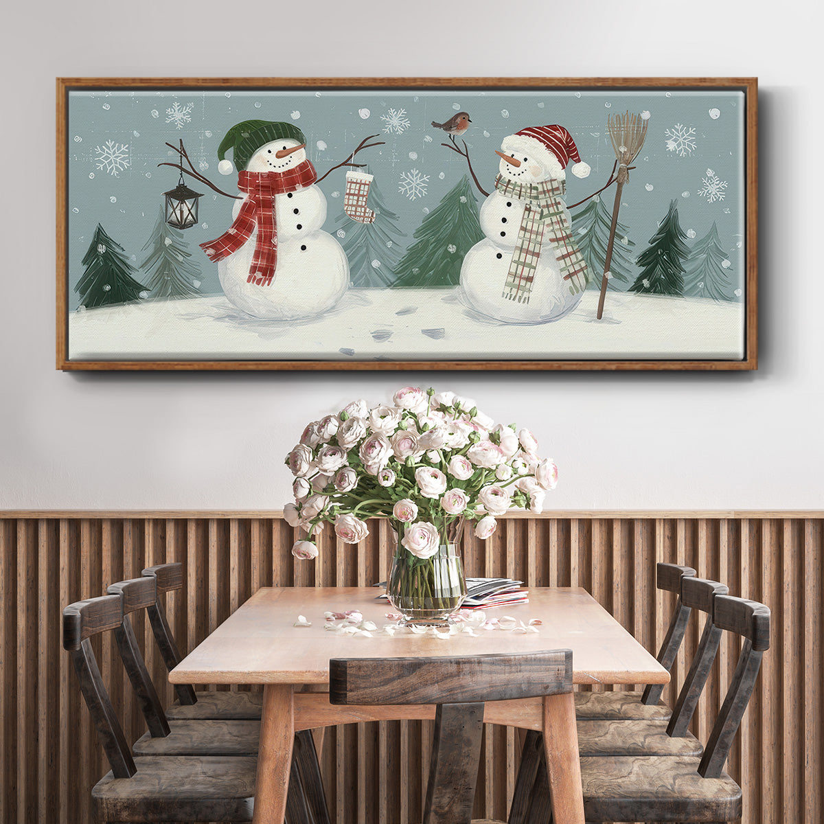Snowmen VI - Floater Framed Canvas Print