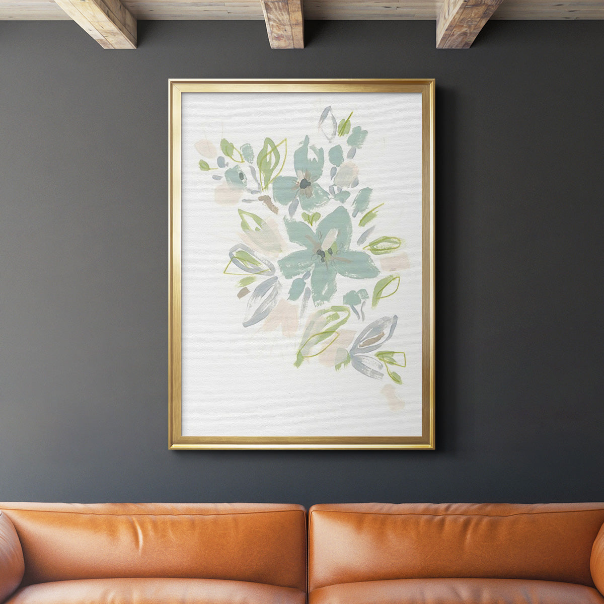 Seafoam Petals IV - Modern Framed Canvas Print