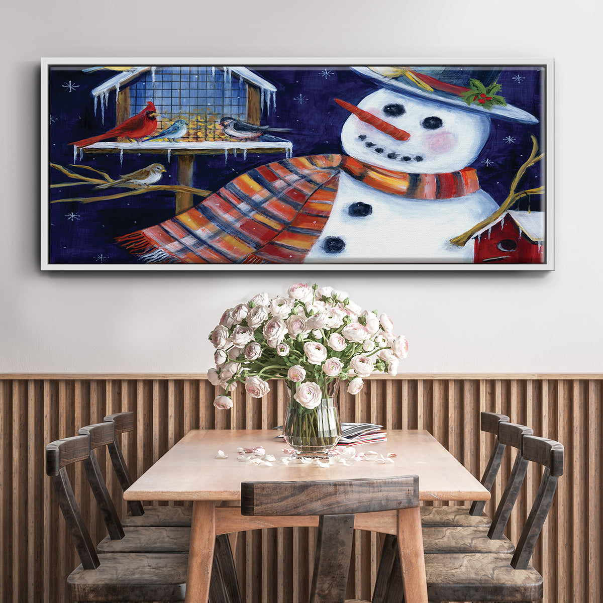 Snow Friends - Floater Framed Canvas Print