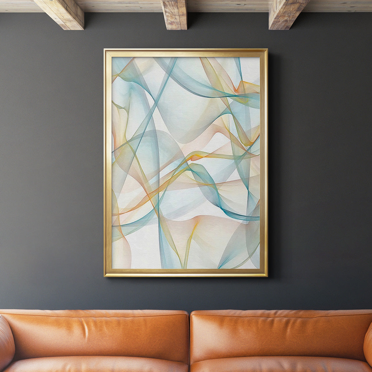 Curves and Waves IV - Modern Framed Canvas Print