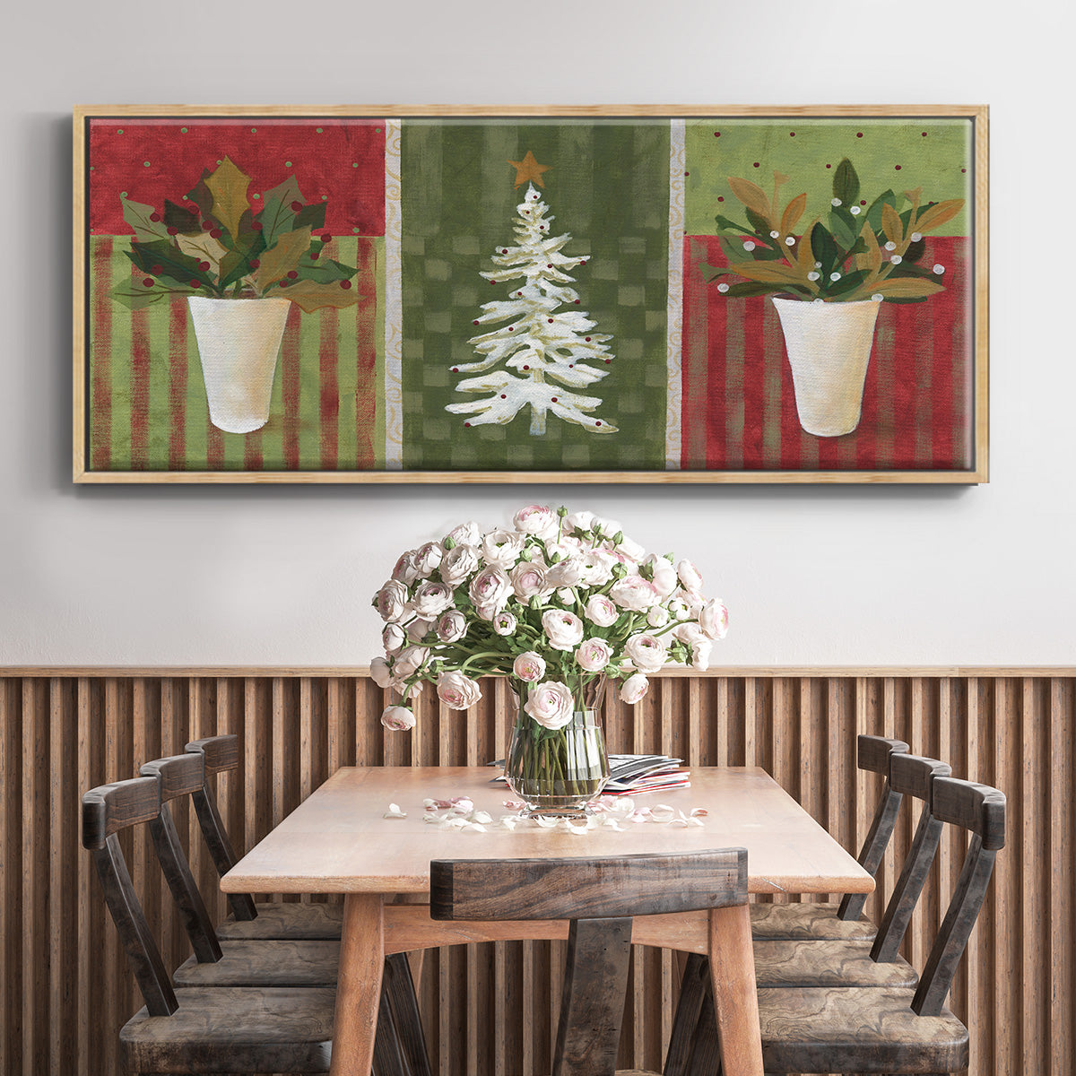 Holiday Greenery - Floater Framed Canvas Print