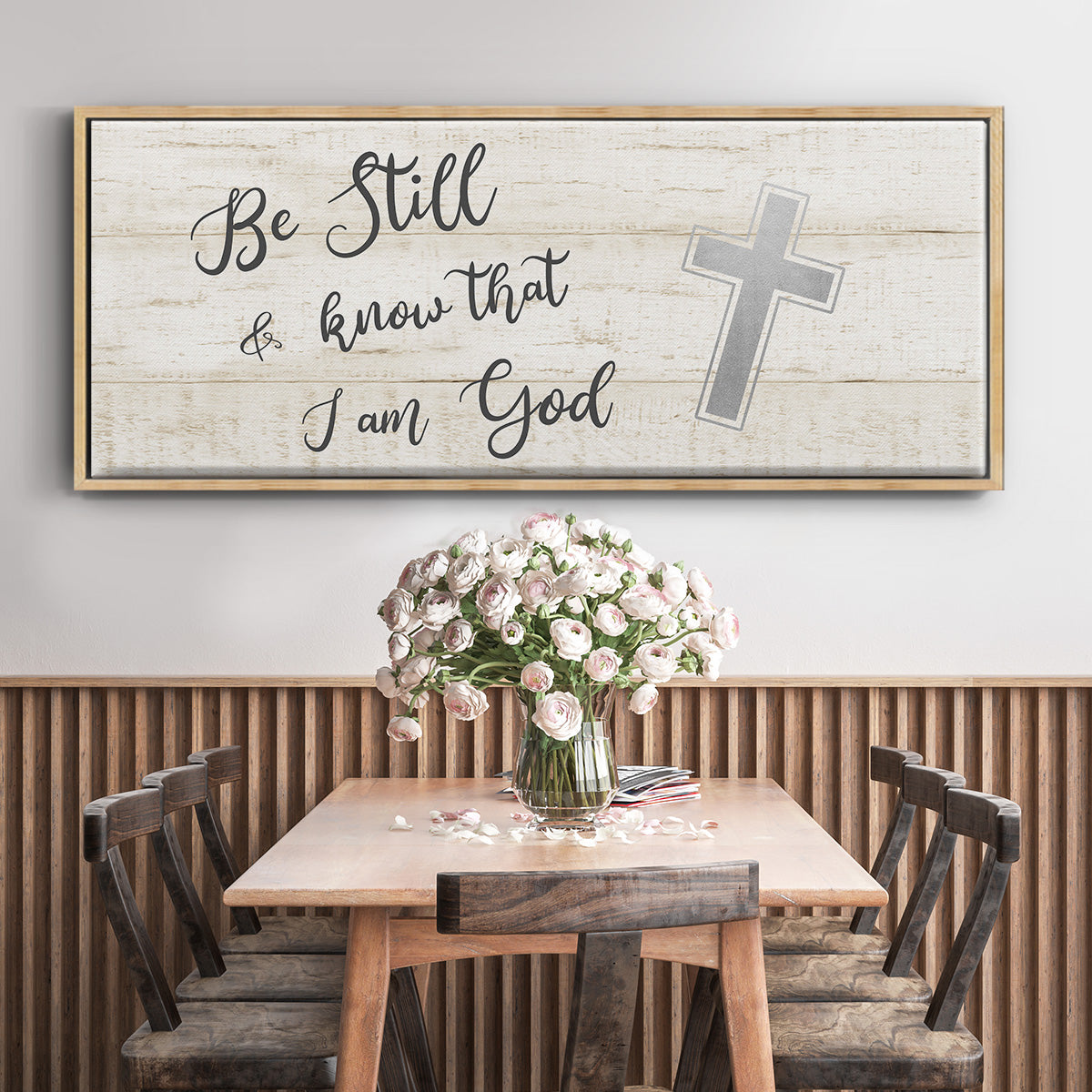 Be Still Cross - Floater Framed Canvas Print