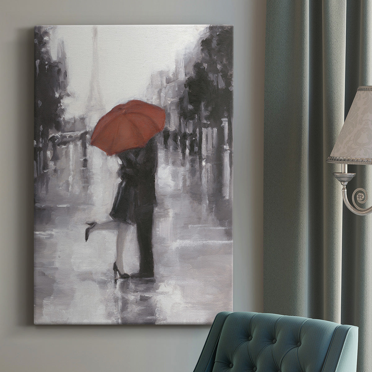 Caught in the Rain Premium Gallery Wrapped Canvas - Ready to Hang