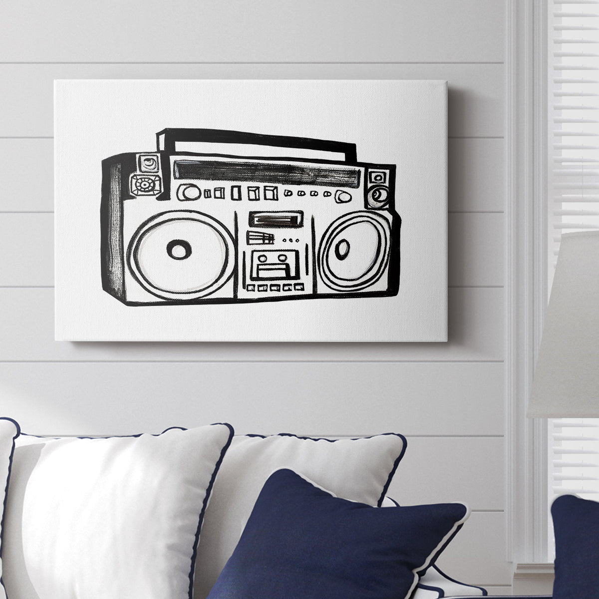 Boombox Sketch - Canvas Art Print