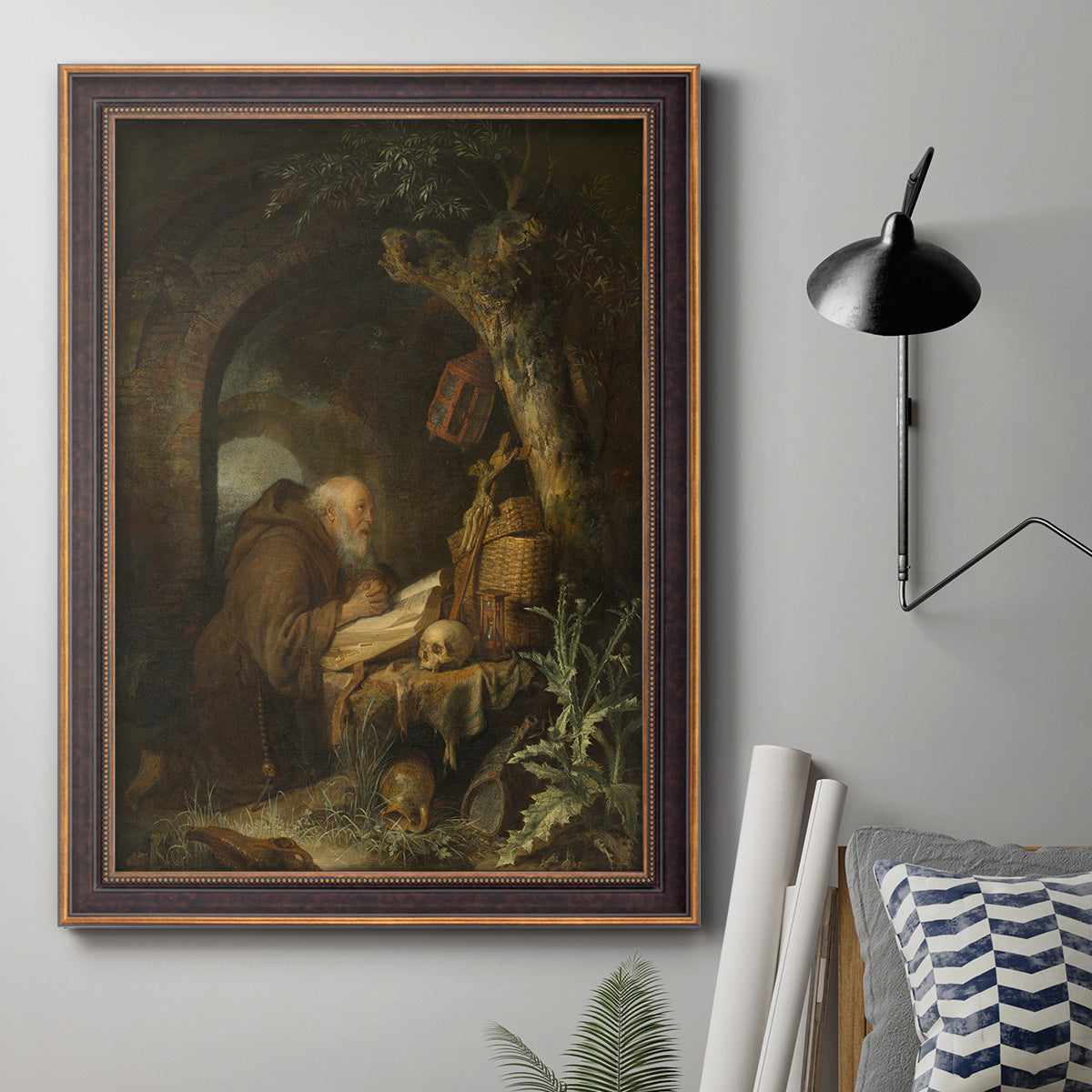 The Hermit, 1670 - Ornate Framed Canvas Print