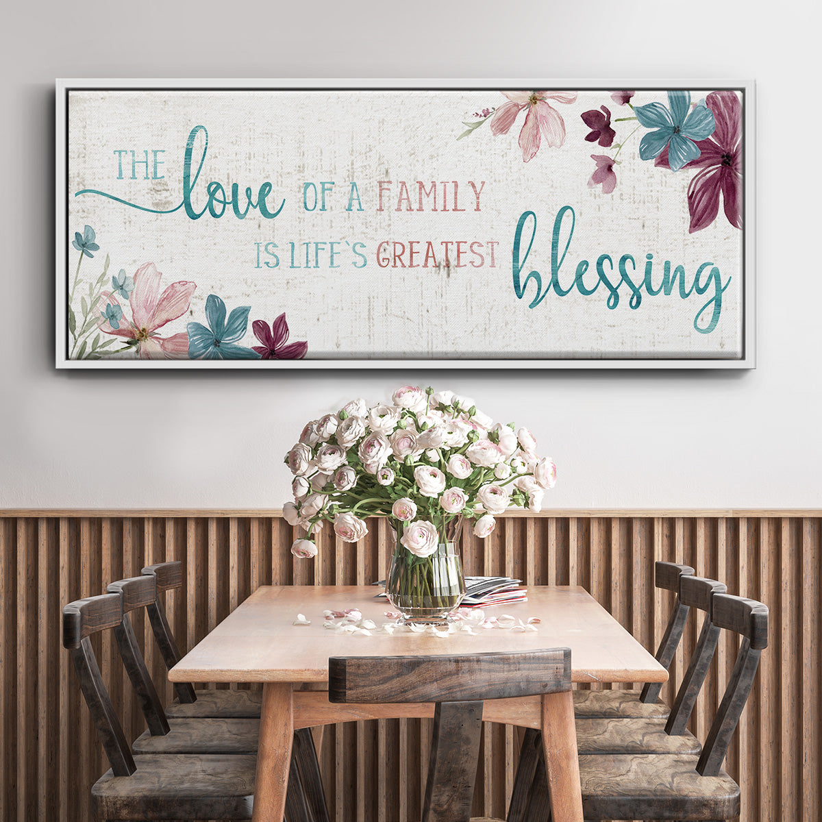 Family Blessing - Floater Framed Canvas Print