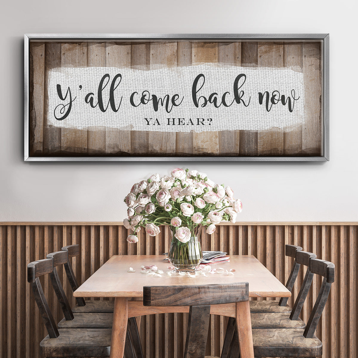 Y'all Come Back Now - Floater Framed Canvas Print