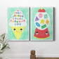 Ice Cream Alphabet Premium Gallery Wrapped Canvas - Ready to Hang - Set of 2 - 8 x 12 Each