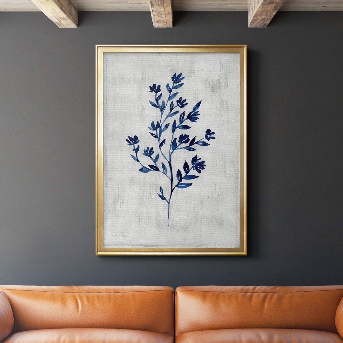 Wild Indigo II - Modern Framed Canvas Print