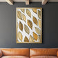 Patterned Leaf Shapes II - Modern Framed Canvas Print