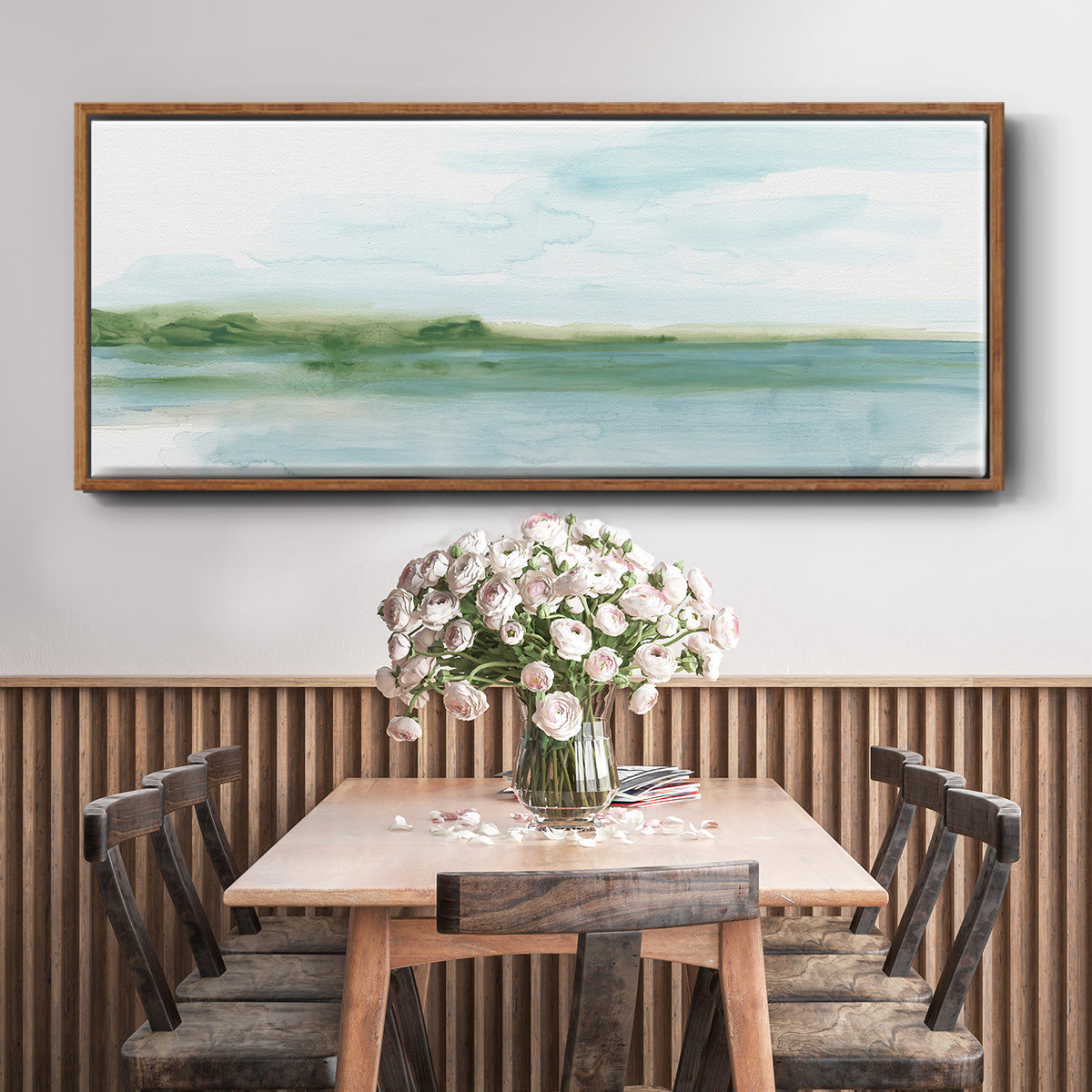 Green Ribbon Coast II - Floater Framed Canvas Print